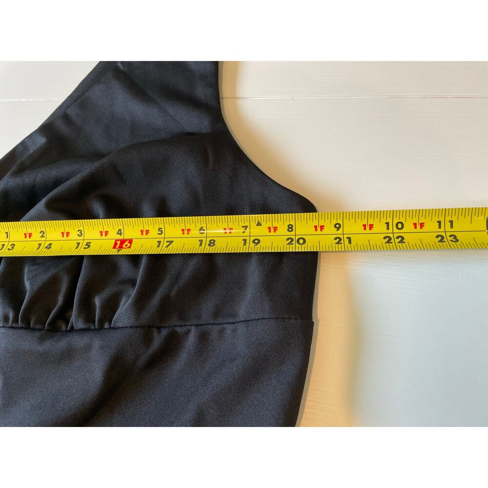 Ever Pretty NWT Hi Low Dress Sz 18 Deep V Neck Black Sleeveless Stretch Evening - Picture 9 of 10